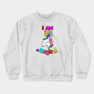 unicorn 8th birthday: I am 8 and magical Crewneck Sweatshirt